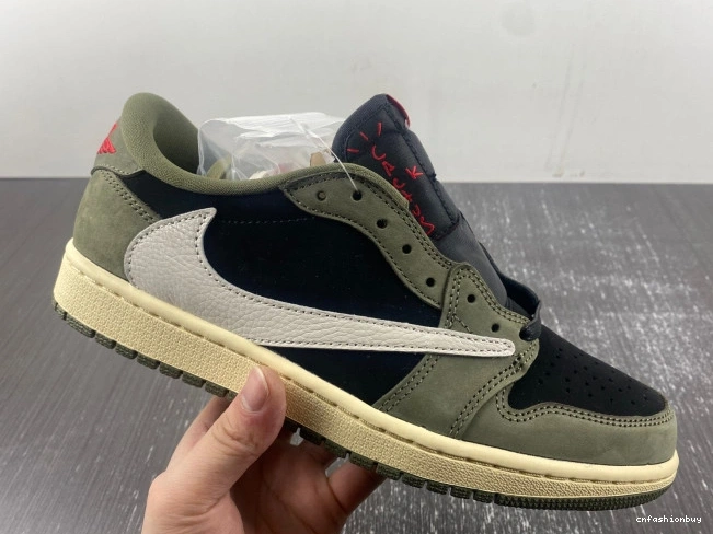1 JORDAN SCOTT SP OG AIR TRAVIS 'BLACK OLIVE' X LOW DM7866-002 0709